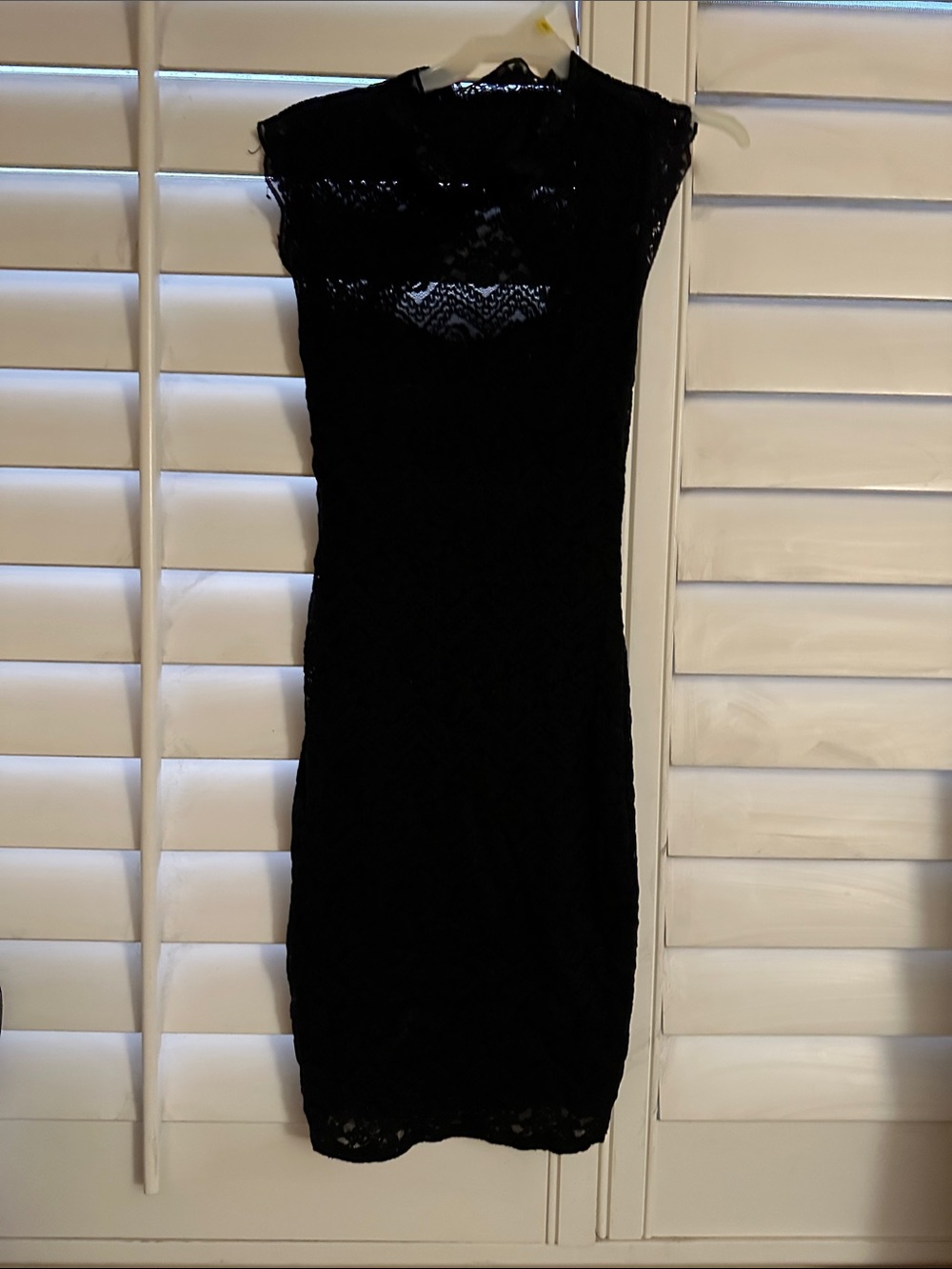 Foreign Exchange Black Lace Backless Sheath Dress